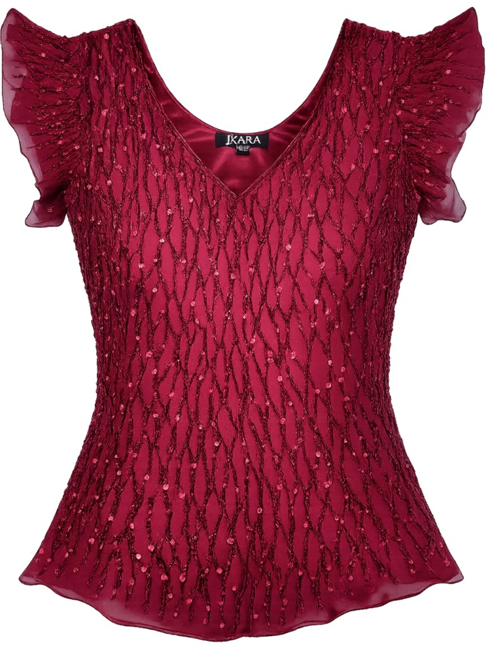 JKara New York Vintage Burgundy Beaded Top